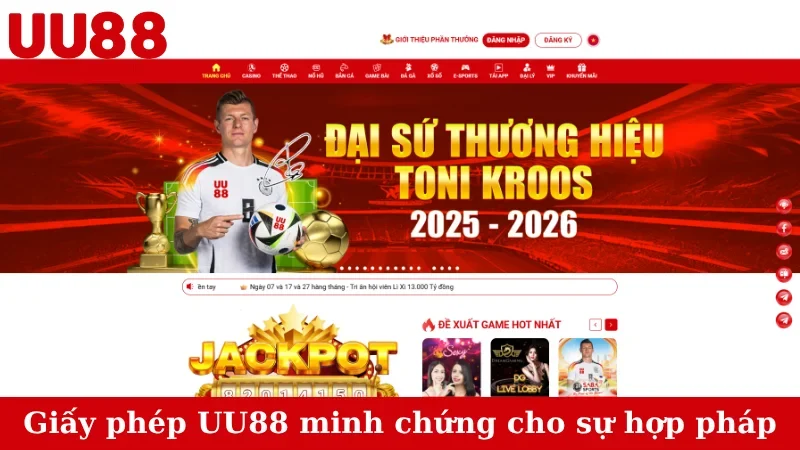 Giấy phép UU88 minh chứng cho sự hợp pháp