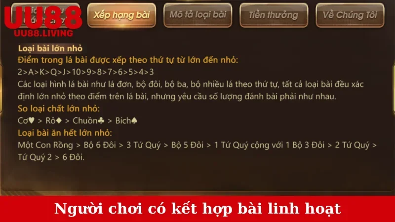 Người chơi có kết hợp bài linh hoạt