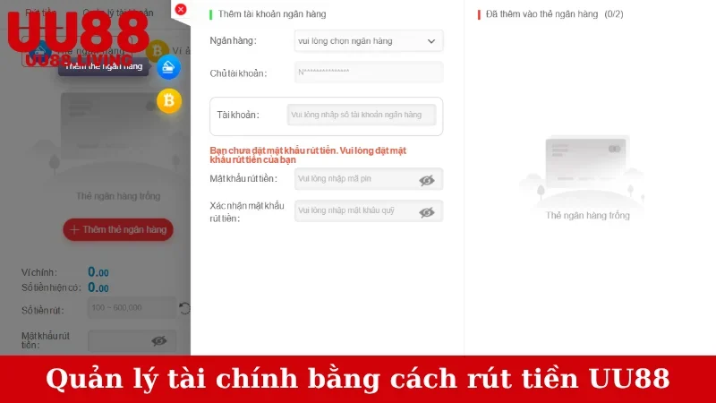 Quản lý tài chính bằng cách rút tiền UU88