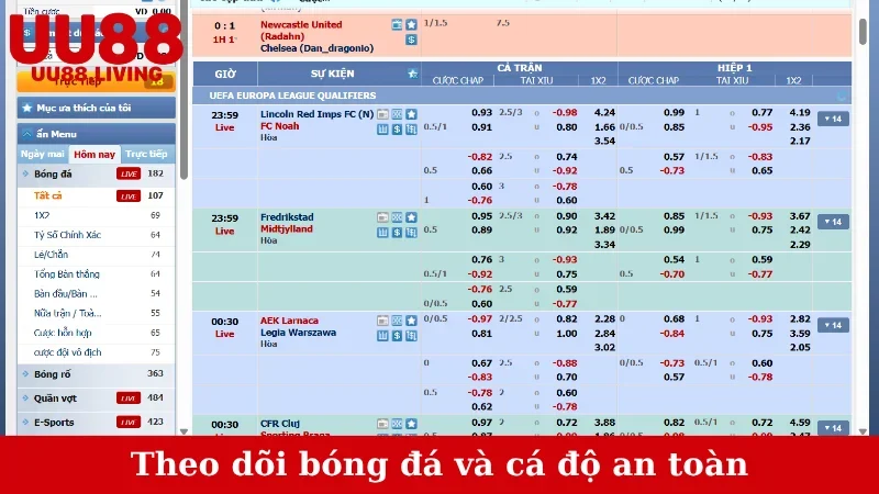 Theo dõi bóng đá và cá độ an toàn